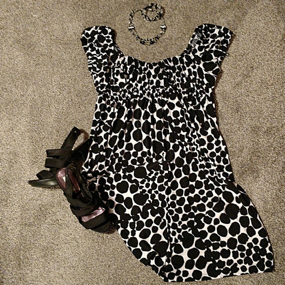 Black/White Mini Dress